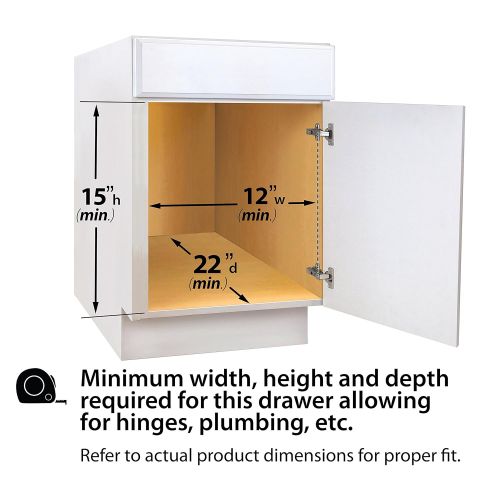  Lynk Professional Sink Cabinet Organizer with Pull Out Out Two Tier Sliding Shelf, 11.5w x 21d x 14h -Inch, Chrome