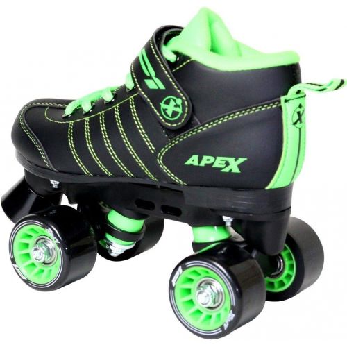  LYNX Apex Kids Quad Roller Rink Skate Green 13J