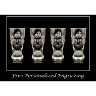 /LyonCraft Donnelly Irish Coat of Arms Pint Glass Set of 4- Free Personalized Engraving, Family Crest, Pub Glass, Beer Glass, Custom Beer Glass