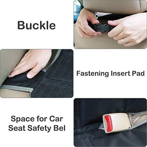  [아마존베스트]Lyork Car Seat Protector,(2 Pack) Large Auto Car Seat Protectors for Child Baby Safety Seat,Thick Padding Carseat Kick Mat with Organizer Pockets,Vehicle Dog Cover Pad for SUV Seda