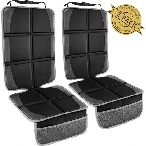  [아마존베스트]Lyork Car Seat Protector,(2 Pack) Large Auto Car Seat Protectors for Child Baby Safety Seat,Thick Padding Carseat Kick Mat with Organizer Pockets,Vehicle Dog Cover Pad for SUV Seda