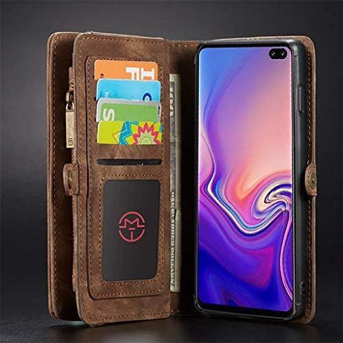  [아마존베스트]Lyperkin Samsung Galaxy S10/S10E/S10 Plus Case Purse, 2-in-1 Premium Genuine Leather Case Cover Zip Leather Case 11 Slots Wallet 360° Full Body Protection 2019