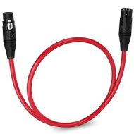 LyxPro 50 Feet XLR Microphone Cable Balanced Male to Female 3 Pin Mic Cord for Powered Speakers Audio Interface Professional Pro Audio Performance and Recording Devices - Red