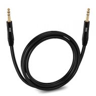 LyxPro ¼” TRS to ¼” TRS Balanced Cable 6 feet male to male, Crystal Clear, Noiseless, Heavy Duty and Flexible Black