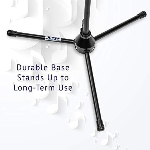  LyxPro Microphone Stand Boom Arm Tilting Rotating Floor Podium Stage or Studio Strong Durable And Foldable Height 38.5- 66 Extends Arm to 29 3/8” Comes With 3/8” and 5/8” mount Ada