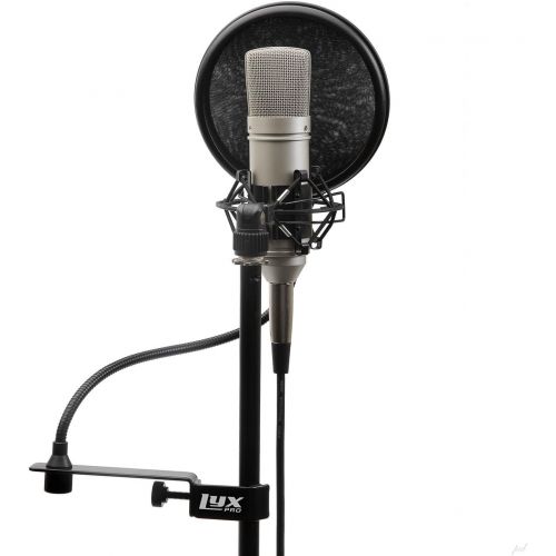  LyxPro MOP-28 Dual Layer Microphone Pop Filter with Flexible Goozeneck for Superior Vocal Performance, Pop Shield