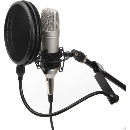  LyxPro MOP-28 Dual Layer Microphone Pop Filter with Flexible Goozeneck for Superior Vocal Performance, Pop Shield