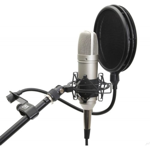  LyxPro MOP-28 Dual Layer Microphone Pop Filter with Flexible Goozeneck for Superior Vocal Performance, Pop Shield