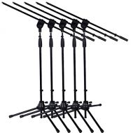 5 Pack LyxPro Microphone Stand Boom Arm Tilting Rotating Floor Podium Stage or Studio Strong Durable And Foldable Height 38.5- 66 Extends Arm to 29 3/8 Comes With 3/8 and 5/8 mount