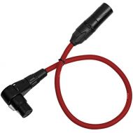 LyxPro 1.5 Feet Right Angle XLR Female to Male 3 Pin Mic Cord for Powered Speakers Audio Interface Professional Pro Audio Performance Camcorders DSLR Video Cameras and Recording De
