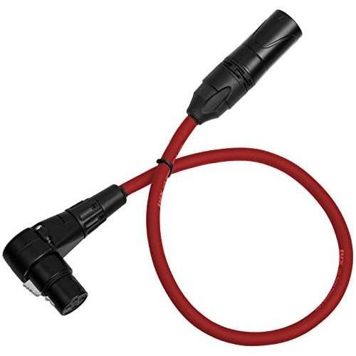  LyxPro 1.5 Feet Right Angle XLR Female to Male 3 Pin Mic Cord for Powered Speakers Audio Interface Professional Pro Audio Performance Camcorders DSLR Video Cameras and Recording De