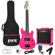 LyxPro 30 Inch Electric Guitar and Starter Kit for Kids with 3/4 Size Beginner’s Guitar, Amp, Six Strings, Two Picks, Shoulder Strap, Digital Clip On Tuner, Guitar Cable and Soft C