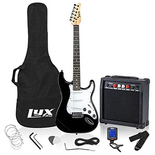  LyxPro Electric Guitar 39 inch Complete Beginner Starter kit Full Size with 20w Amp, Package Includes All Accessories, Digital Tuner, Strings, Picks, Tremolo Bar, Shoulder Strap, a