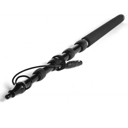  [아마존베스트]LyxPro Portable Mic Boom Pole Arm 5 Section Stretchable Padded Handheld Telescopic Aluminum Adjustable with Built in Internal XLR Cable Shotgun Zoom Microphones, Fish Pole extends