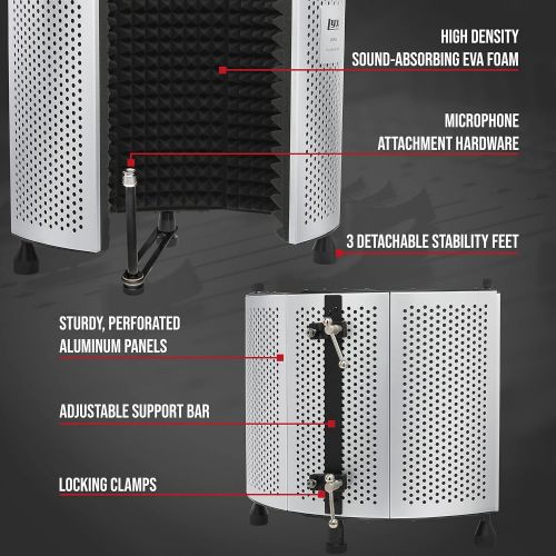  [아마존베스트]LyxPro VRI -10Portable, Adjustable, Schalldammendes Vocal Recording Acoustic Insulating ShieldUse with Tripod Holder or Floor Panel at work