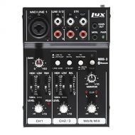 LyxPro MRB3 3-Channel Audio Mixer  Flexible, Compact Personal Pro Audio Mixer with USB & Bluetooth Connections
