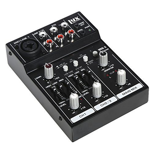  LyxPro MRB3 3-Channel Audio Mixer  Flexible, Compact Personal Pro Audio Mixer with USB & Bluetooth Connections