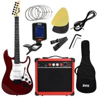 LyxPro Electric Guitar with 20w Amp, Package Includes All Accessories, Digital Tuner, Strings, Picks, Tremolo Bar, Shoulder Strap, and Case Bag Complete Beginner Starter kit Pack F