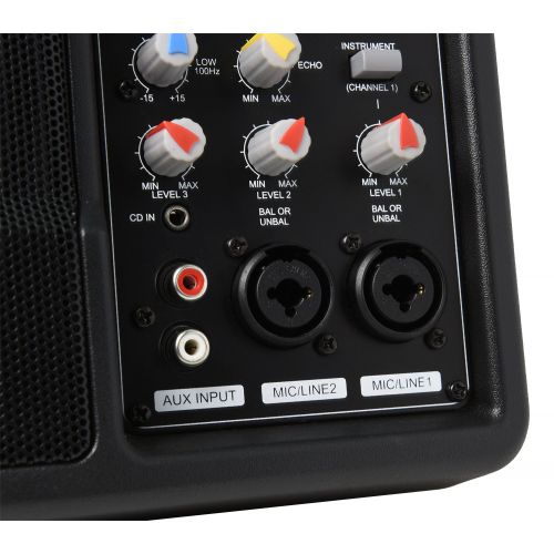  LyxPro SPA-5.5 Small PA Speaker Monitor Class-D Amplifier 3 Channel Mixer 3 Band EQ, Powerful Compact Active Speaker System amp with mixer