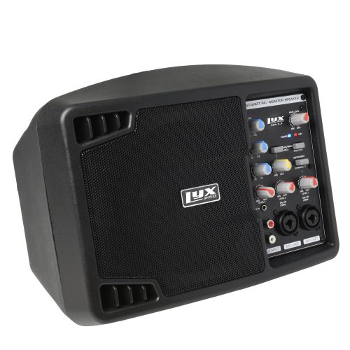  LyxPro SPA-5.5 Small PA Speaker Monitor Class-D Amplifier 3 Channel Mixer 3 Band EQ, Powerful Compact Active Speaker System amp with mixer