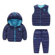 M&A Kids Winter Snowsuit Boys Girls Puffer Down Jacket Vest Snow Pants 3Pcs