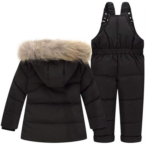  M&A Baby Girls Boys Winter Hooded Down Coat Puffer Jacket and Bib Pants 2Pcs Set