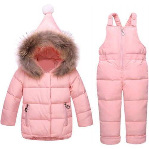  M&A Baby Girls Boys Winter Hooded Down Coat Puffer Jacket and Bib Pants 2Pcs Set