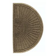 M+A Matting 272 Waterhog ECO Elite Polypropylene Entrance Indoor/Outdoor Floor Mat, Half Oval, 2.3 Length x 4 Width, Camel