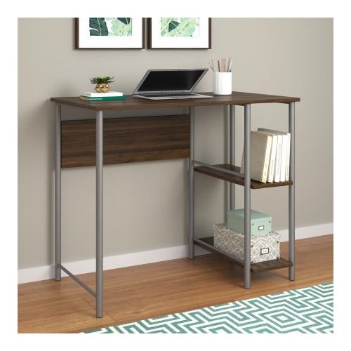  M OfficeComputer student Desk with 2 side shelf in Walnut