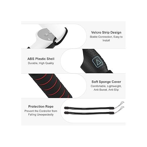  AMVR Gorilla Tag Long Arms Beat Saber Handles for Oculus Quest 2/Quest/Rift S, VR Controller Extension Grip Accessories 2 in 1 Sticks Attachment to Enhance VR Experience, Reinforcement with Tie Wraps
