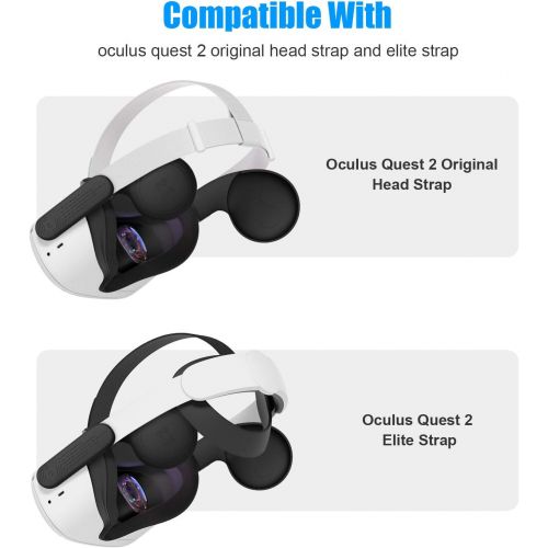  [아마존베스트]M AMVR AMVR Silicone Ear Muffs for Oculus Quest 2 VR Headset to Enhanced Headset Sound, Quest 2 Accessories Headphone Extension Cover (Black, 1 Pair)