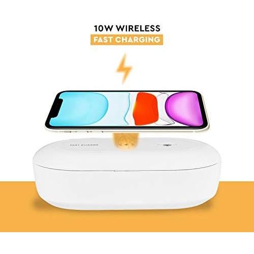  M INNOVATION Fast UV Cell Phone Sanitizer Portable Wireless Charger with USB Charging Daily Disinfection for iPhone Android & Smartphone
