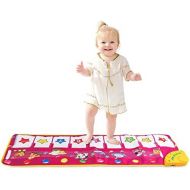[아마존베스트]M SANMERSEN Piano Mat, Musical Keyboard Playmat 39.5 Electronic Music Carpet Animal Touch Play Blanket Funny Xmas Gifts Toys for Girls Boys Toddlers Infant Kids