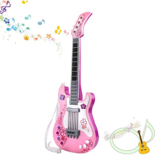  [아마존베스트]M SANMERSEN Kids Guitar for Girls Boys, Kids Toy Guitar, Pink Guitar Musical Instruments Birthday Gift Party Favor for Kids