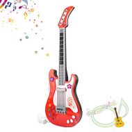 [아마존베스트]M SANMERSEN Kids Guitar No String Electronic Toy Guitar Kids Play Guitar Music Instruments Party Favor Birthday Gift for Kids Children Boys Girls