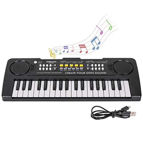  [아마존베스트]M SANMERSEN ElectronicPiano Keyboard 37 Key Music Keyboard Piano for Kids Portable Musical Instrument Multi-function Keyboard for Kids Piano Music Teaching Toys