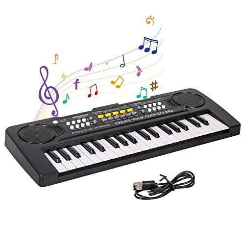  [아마존베스트]M SANMERSEN Kids Piano, Piano Keyboard for Kids Electronic Keyboard 37 Keys with 4 Drums / Animals Sound / 11 Demos Portable Piano Toys for Beginners Girls Boys Ages 3-8