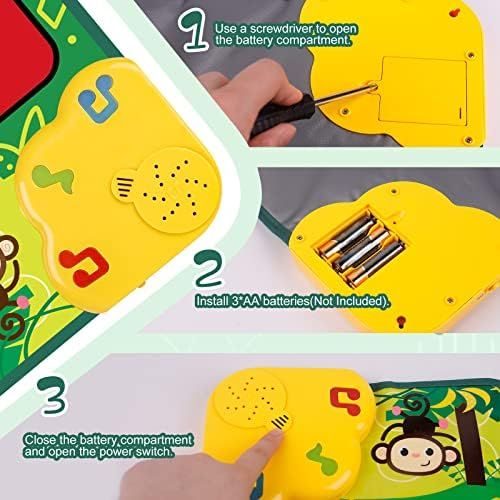  [아마존베스트]M SANMERSEN Music Mat for Kids, Keyboard Play Mat Musical Dance Mat with 5 Animal Sounds Touch Play Mat for Kids Boys Girls