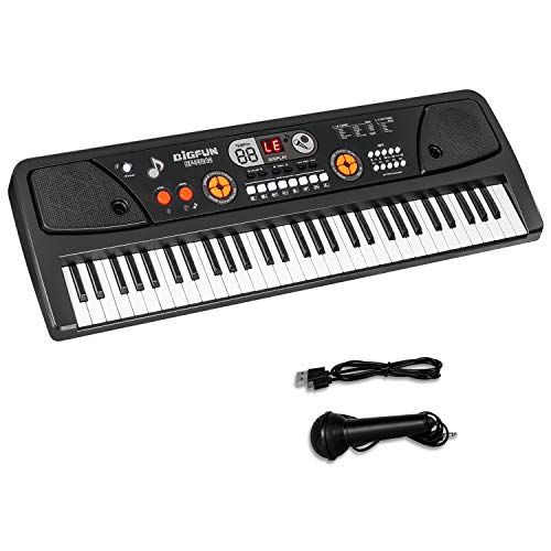  [아마존베스트]M SANMERSEN Piano for Kids with Microphone, Kids Piano Keyboard for Beginners Portable Electronic Keyboard with MP3 Function/ Led Display 61 Keys Musical Piano Toys for Boys Girls