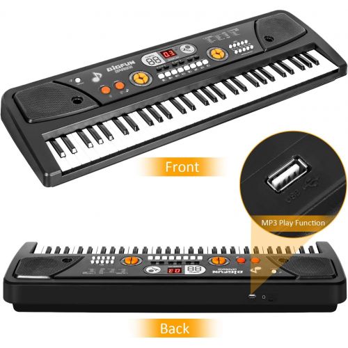  [아마존베스트]M SANMERSEN Piano for Kids with Microphone, Kids Piano Keyboard for Beginners Portable Electronic Keyboard with MP3 Function/ Led Display 61 Keys Musical Piano Toys for Boys Girls