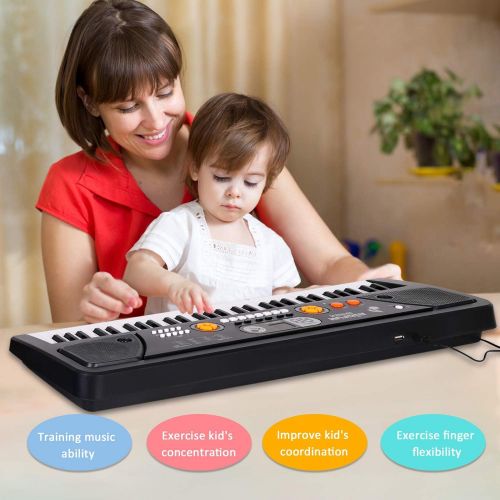  [아마존베스트]M SANMERSEN Piano for Kids with Microphone, Kids Piano Keyboard for Beginners Portable Electronic Keyboard with MP3 Function/ Led Display 61 Keys Musical Piano Toys for Boys Girls