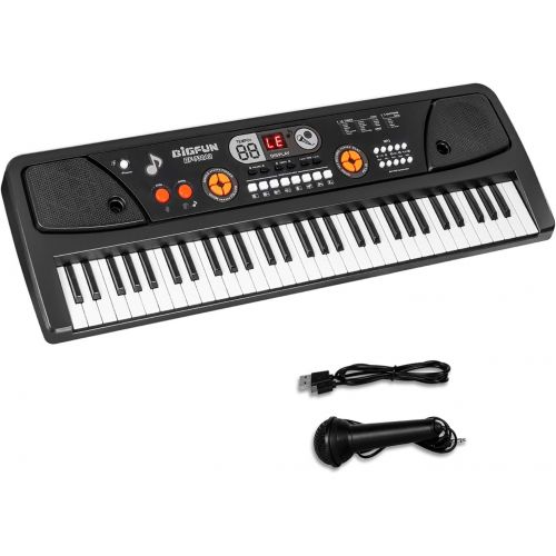  [아마존베스트]M SANMERSEN Piano for Kids with Microphone, Kids Piano Keyboard for Beginners Portable Electronic Keyboard with MP3 Function/ Led Display 61 Keys Musical Piano Toys for Boys Girls