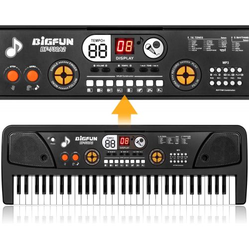  [아마존베스트]M SANMERSEN Piano for Kids with Microphone, Kids Piano Keyboard for Beginners Portable Electronic Keyboard with MP3 Function/ Led Display 61 Keys Musical Piano Toys for Boys Girls