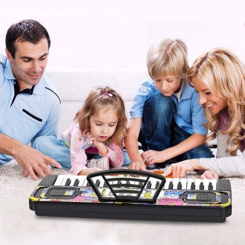  [아마존베스트]M SANMERSEN Piano Keyboard for Kids, Piano for Kids Music Keyboards 37 Keys Electronic Pianos with Music Book Bracket Musical Toys for Beginners 3-8 Years Old Girls Boys