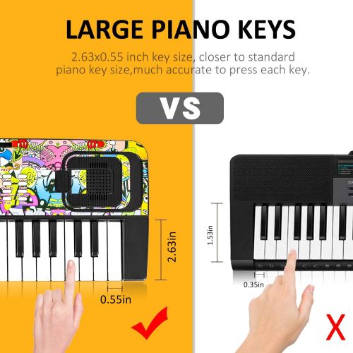  [아마존베스트]M SANMERSEN Piano Keyboard for Kids, Piano for Kids Music Keyboards 37 Keys Electronic Pianos with Music Book Bracket Musical Toys for Beginners 3-8 Years Old Girls Boys