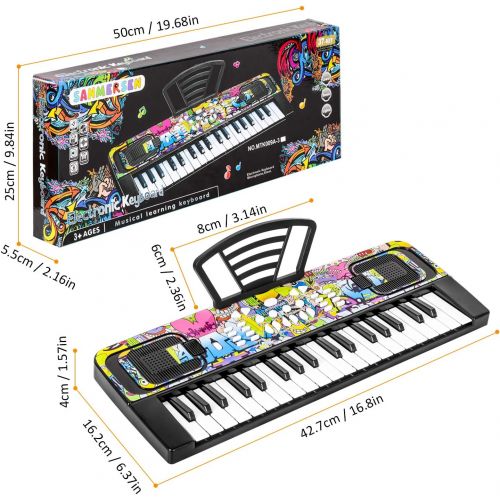  [아마존베스트]M SANMERSEN Piano Keyboard for Kids, Piano for Kids Music Keyboards 37 Keys Electronic Pianos with Music Book Bracket Musical Toys for Beginners 3-8 Years Old Girls Boys