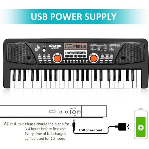  [아마존베스트]M SANMERSEN Kids Keyboard with Microphone, Kids Piano Keyboard for Beginners Electronic Piano with MP3 Function/ Audio Cable/ 16 Tones/ 49 Keys Music Toy Keyboards for Boys Girls A