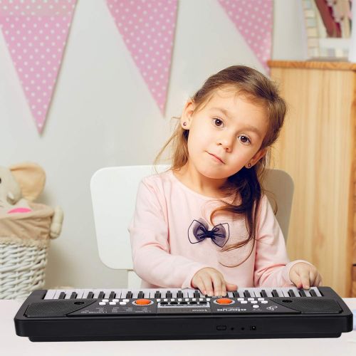  [아마존베스트]M SANMERSEN Kids Keyboard with Microphone, Kids Piano Keyboard for Beginners Electronic Piano with MP3 Function/ Audio Cable/ 16 Tones/ 49 Keys Music Toy Keyboards for Boys Girls A