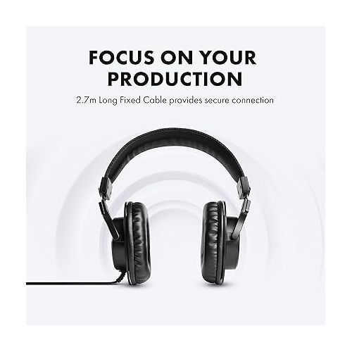  M-Audio HDH40 - Over Ear Studio Headphones with Closed Back Design, Flexible Headband and 2.7m Cable for Studio Monitoring, Podcasting and Recording - Black