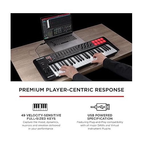  M-Audio Oxygen 49 (MKV) ? 49 Key USB MIDI Keyboard Controller With Beat Pads, Smart Chord & Scale Modes, Arpeggiator and Software Suite Included